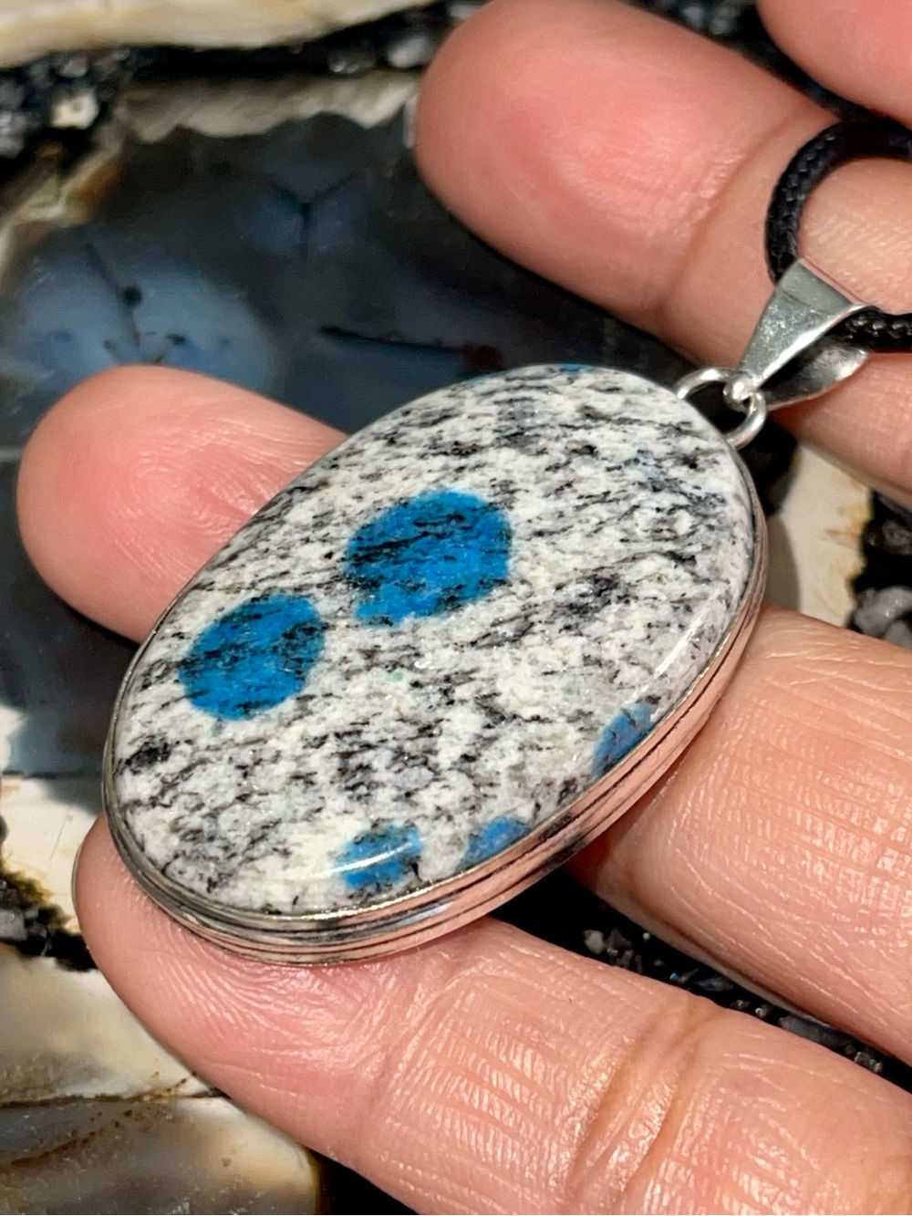 K2 Azurite Jasper Pendant 2 1/4”
